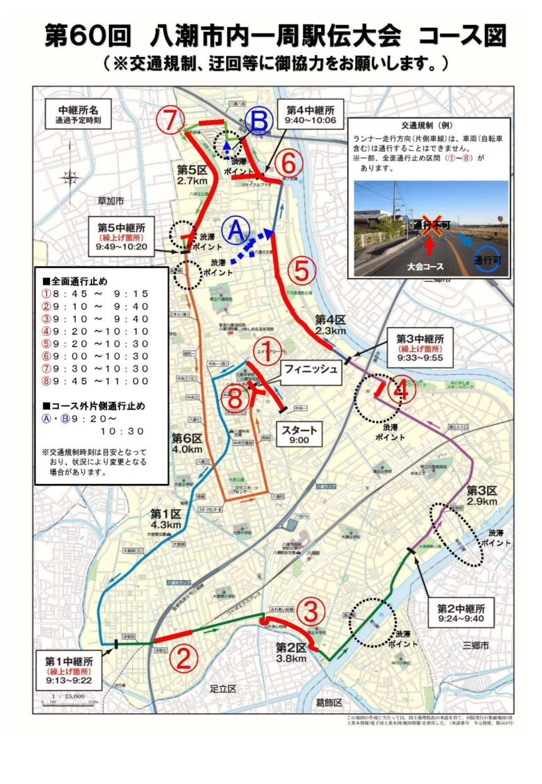 新春の風物詩！「第60回八潮市内一周駅伝大会」開催