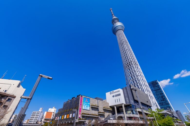 東京スカイツリーと東京ソラマチ(2021年3月撮影)