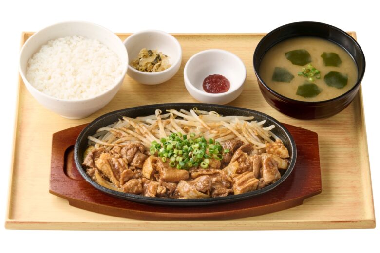 牛カルビと牛ホルモン焼の定食
