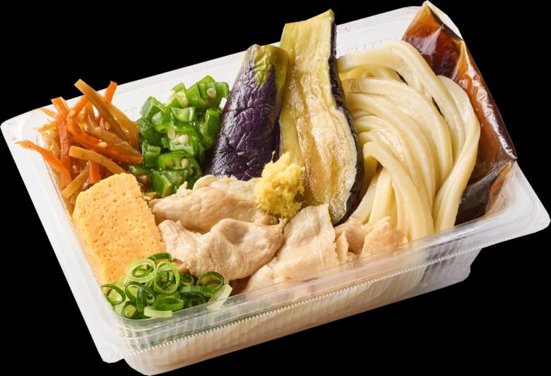 揚げ茄子と豚しゃぶうどん弁当