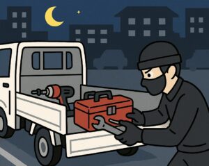 草加市でトラック荷台から工具類盗難被害が複数発生