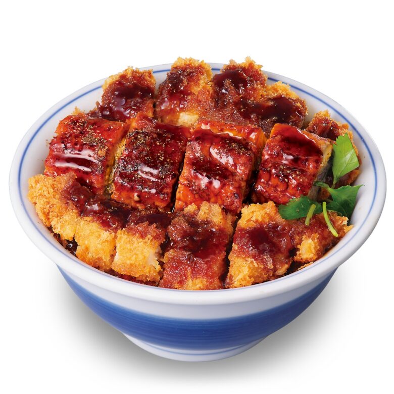 うなぎの蒲焼き倍盛りとロースカツの合い盛り丼
