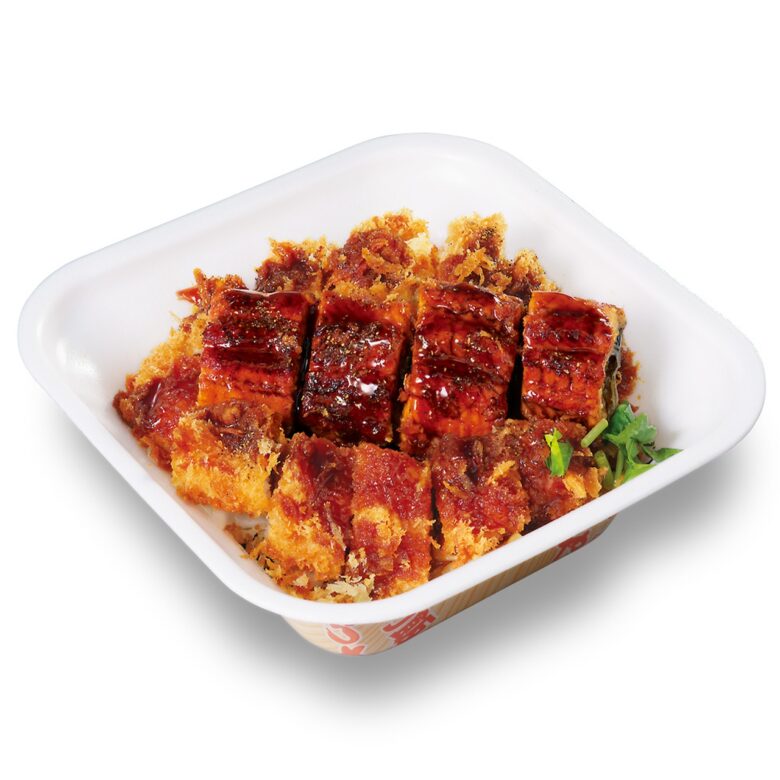 うなぎの蒲焼き倍盛りとロースカツの合い盛り弁当