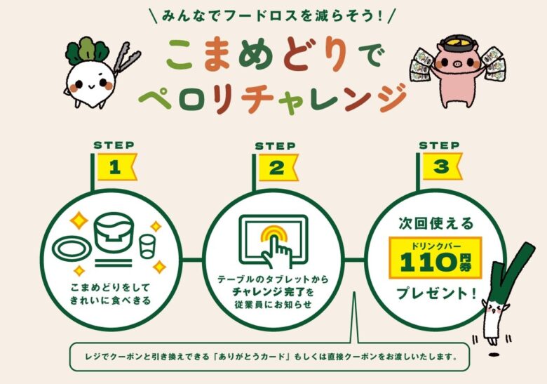 【ご家族で“こまめどり”をしてお得にフードロス削減を実感！「こまめどりでペロリチャレンジ」】