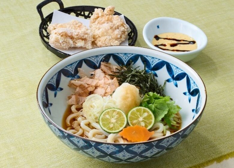 鶏竜田とすだちおろしうどん