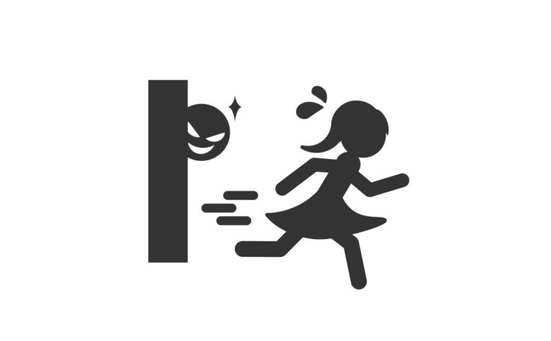 ストーカー被害をイメージしたピクトグラムアイコン1
