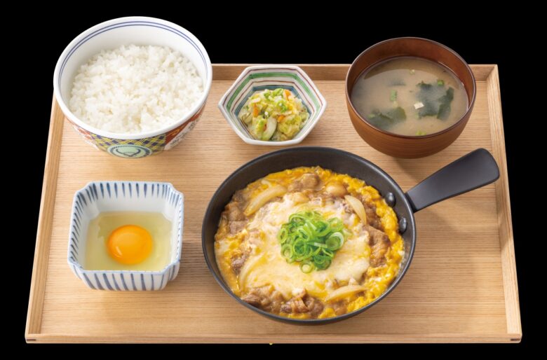 チーズ月見牛とじ御膳