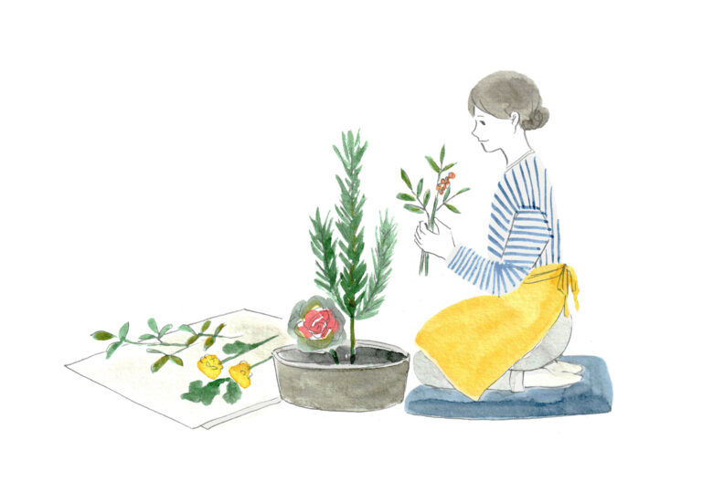 生け花　イラスト