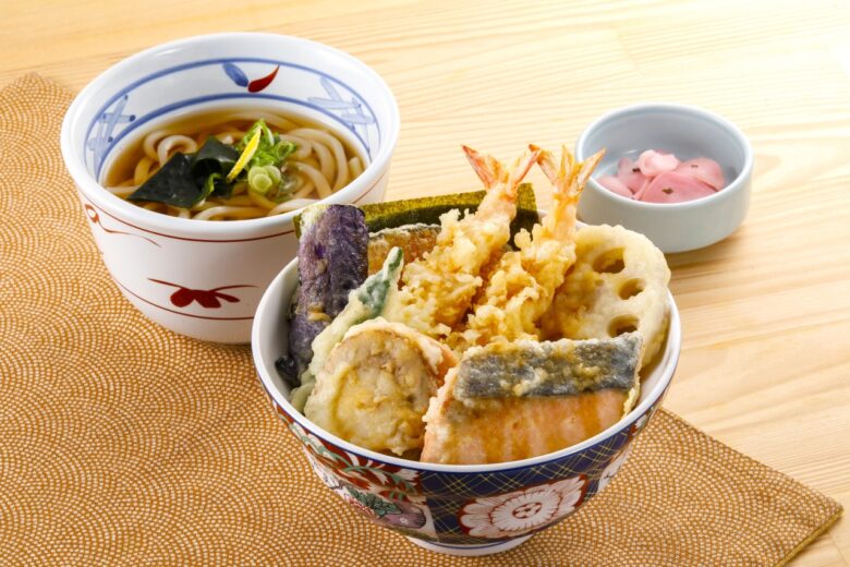 帆立と鮭の上天丼セット　税込1,703円