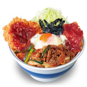かつや、牛・豚・鶏の三種盛り「プルコギビビンカツ丼」を発売　10月10日から期間限定