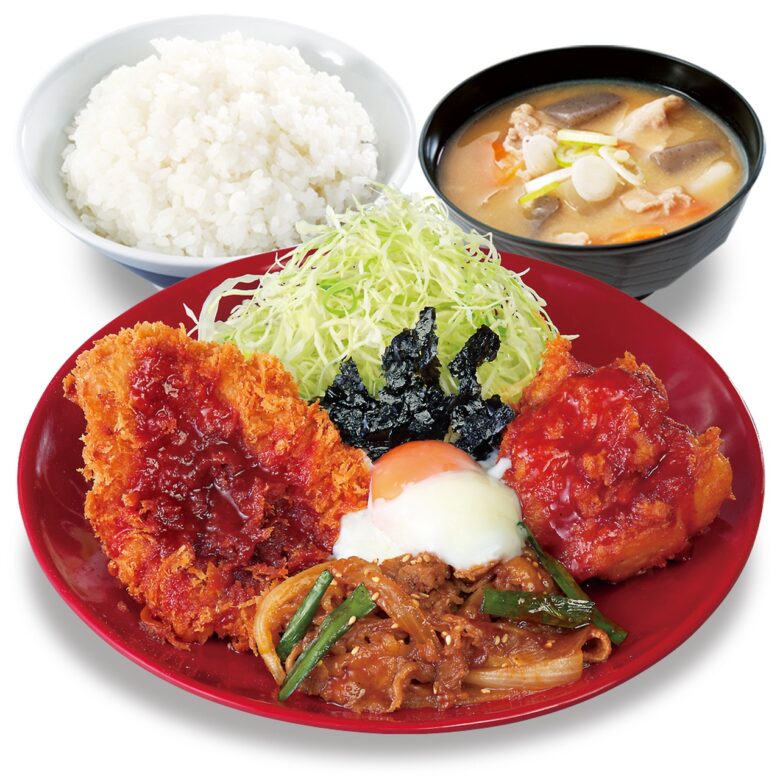 牛豚鶏のプルコギビビンカツ定食