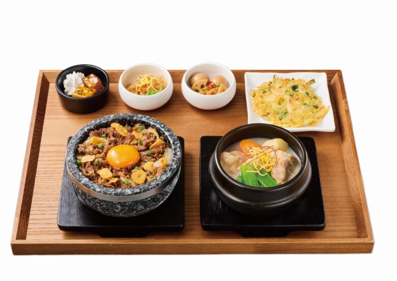 【ハーフ＆ハーフフェア】ガーリック牛カルビ石焼ビビンバ&タッカンマリセット