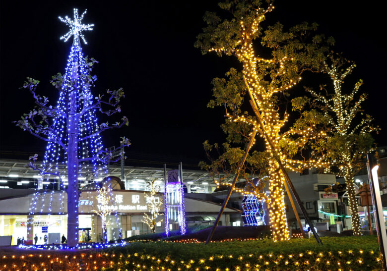 谷塚駅前が光に包まれる夜 第10回谷塚イルミネーション点灯式開催へ