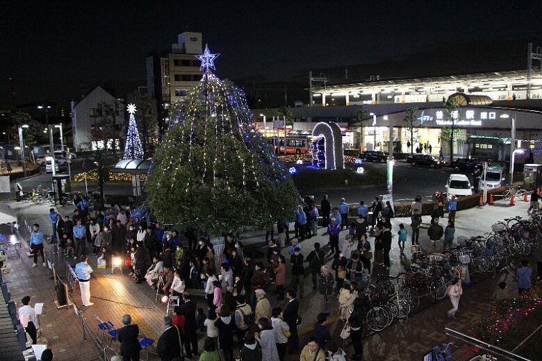 谷塚駅前が光に包まれる夜 第10回谷塚イルミネーション点灯式開催へ