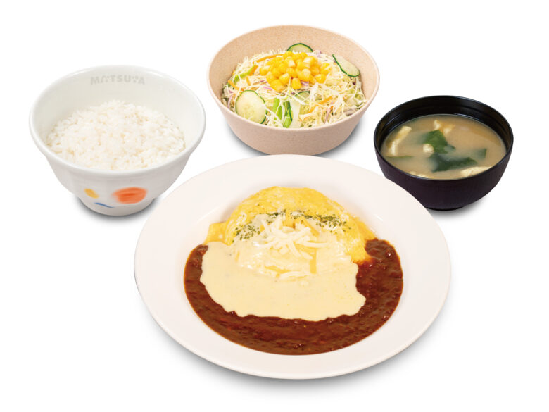 松屋、冬限定のご褒美メニュー「オムデミハンバーグ定食」全国販売開始