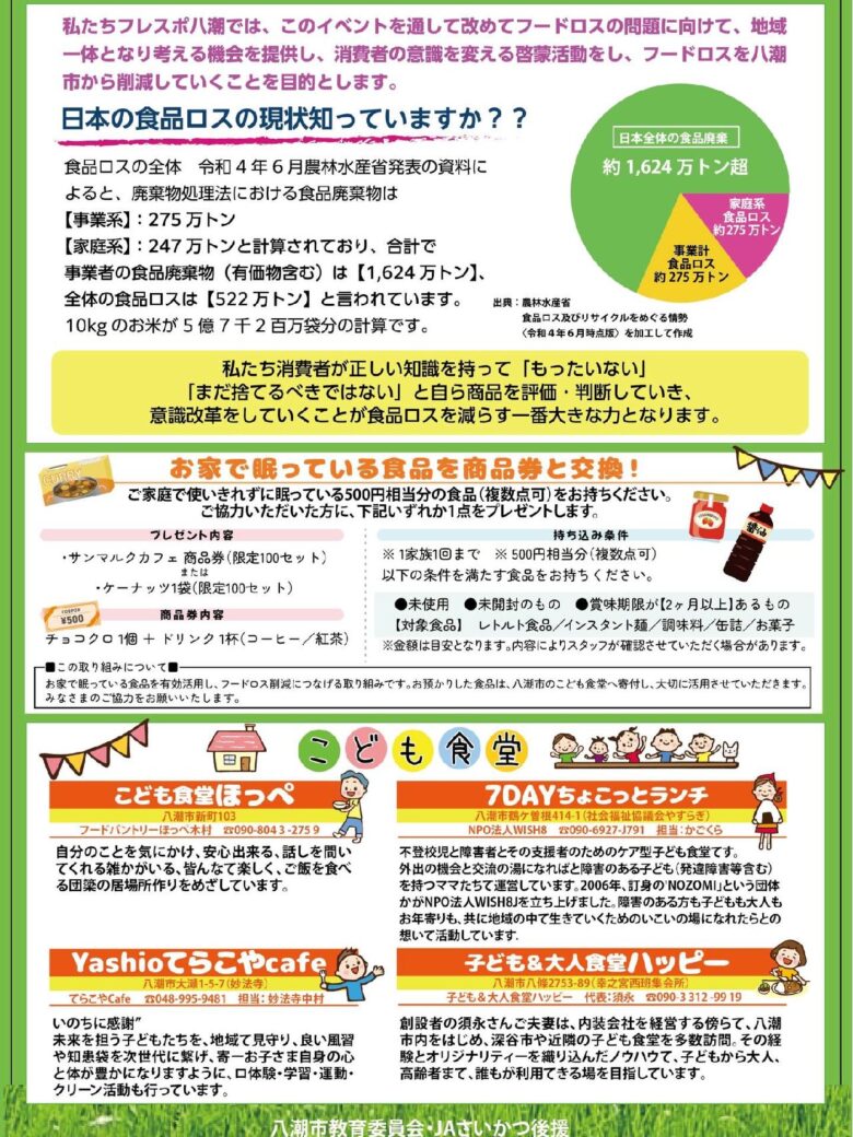 楽しみながら「もったいない」を減らす　八潮でフードロス削減イベント開催