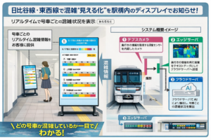 日比谷線・東西線で混雑“見える化”が進化　号車ごとのリアルタイム表示を駅構内に導入