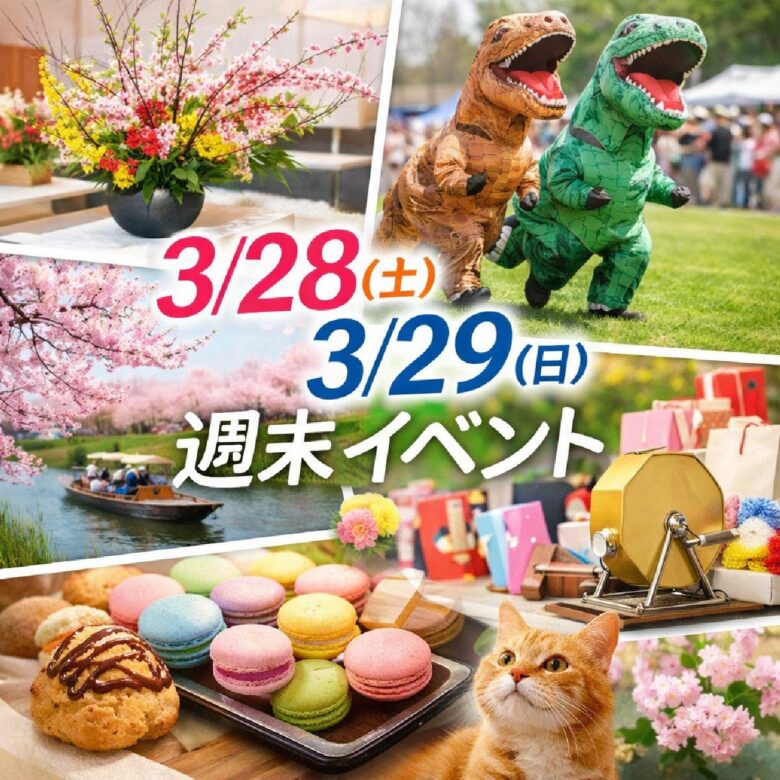 【週末イベントまとめ】3月28日・29日開催｜八潮・三郷・草加・越谷の注目イベント一覧