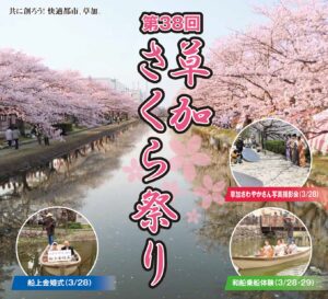 第38回草加さくら祭り開催　葛西用水の桜並木で春満開の1週間