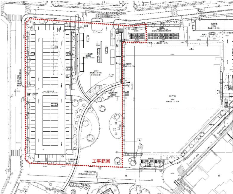 八潮市役所　新庁舎北側駐車場及びバスロータリー等の整備