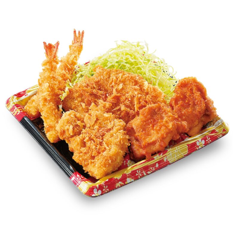 かつや新作テイクアウト「盛り揚げBOX」登場　ロースカツ・海老フライ・から揚げが豪華集結