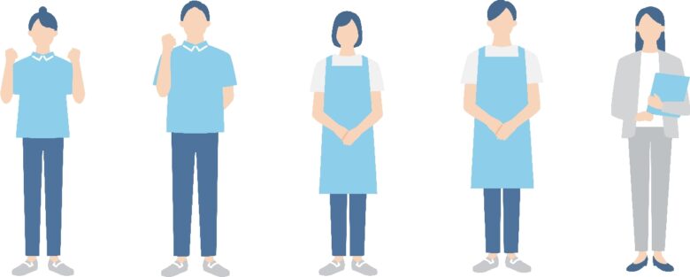 介護職員の全身イメージセット