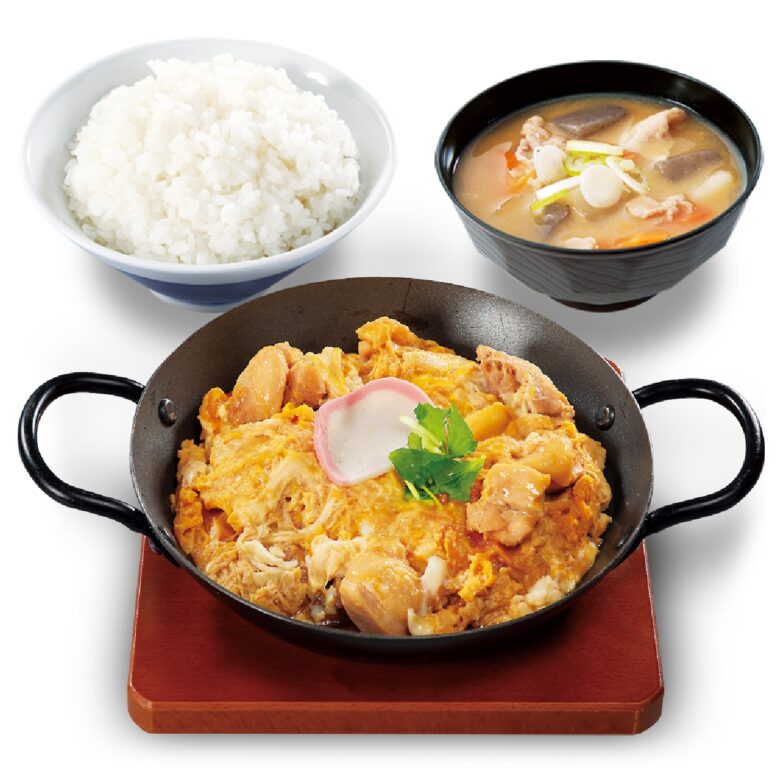 出汁醤油ロースカツ in the 親子鍋定食