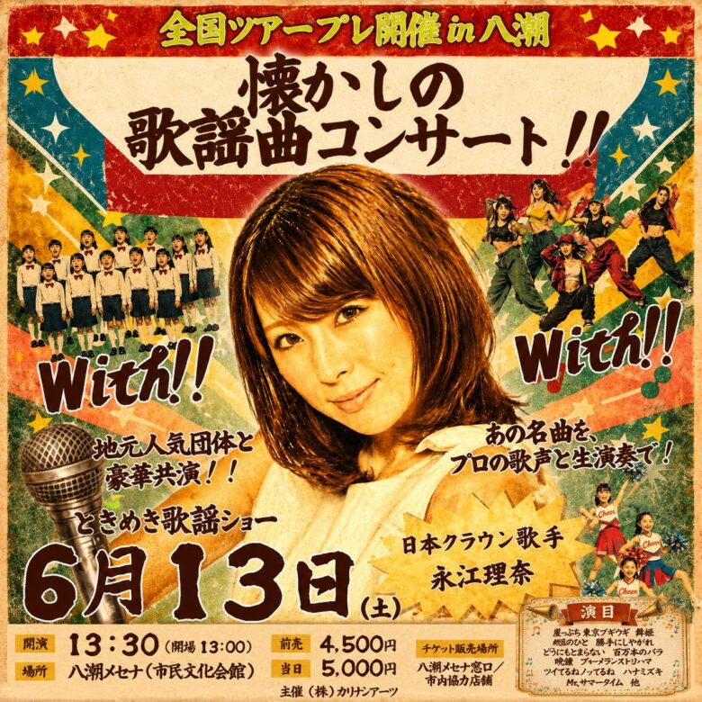 八潮メセナで“懐かしの歌謡曲コンサート”開催へ　永江理奈さん全国ツアー『With!』プレ公演