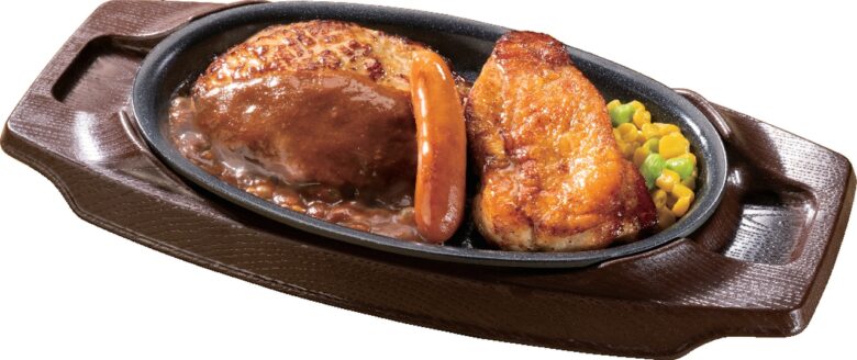 鉄板ハンバーグミックスグリル
