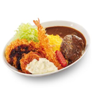 “やりすぎ感”がさらに進化！かつや「揚げオムカレー」が復活、海老フライもハンバーグも全部のせ
