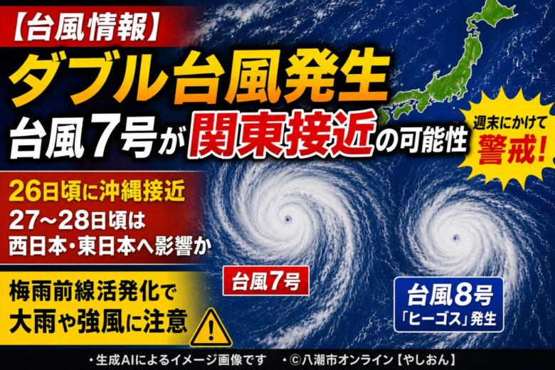 【台風情報】ダブル台風発生 台風7号が関東接近の可能性 週末は大雨や強風に注意