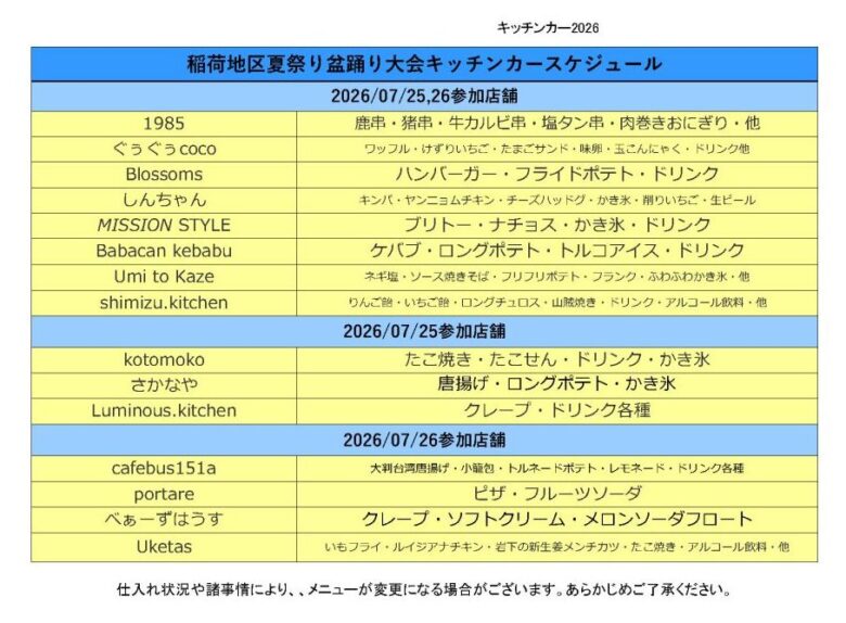 草加・稲荷小学校で「第三回 夏祭り」開催へ　盆踊りに花火、屋台やキッチンカーも集結！