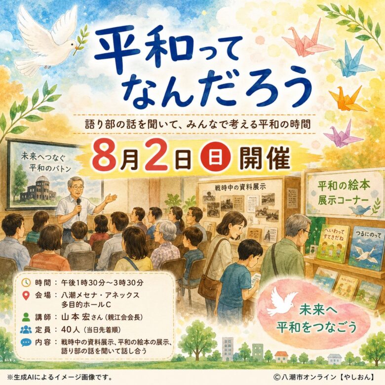 「平和ってなんだろう」を一緒に考える夏休み企画　八潮メセナ・アネックスで8月2日に平和学習会を開催