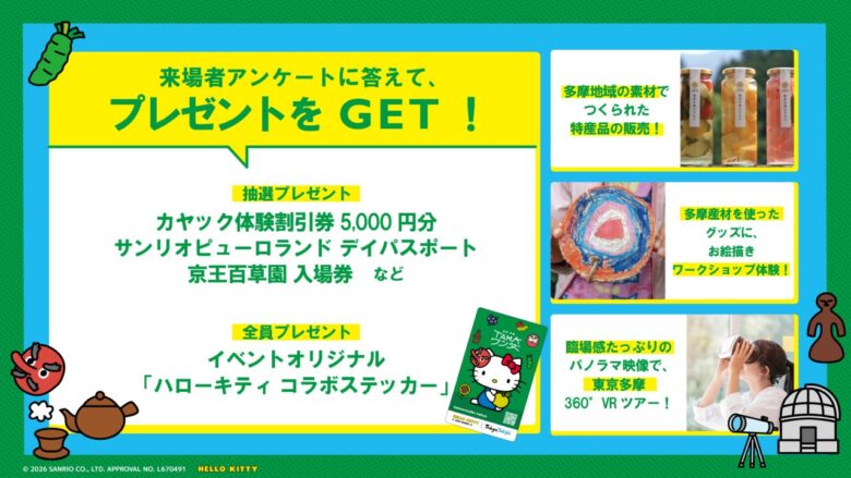 ハローキティがレイクタウンにやってくる！「TAMAワンダー」開催　多摩の魅力を遊んで学べる2日間