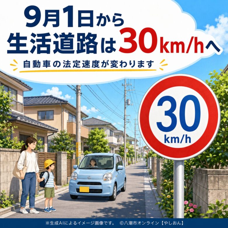 9月1日から生活道路は「時速30キロ」に 八潮・草加など身近な道路も対象へ