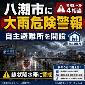 【8月13日夜】八潮市にレベル4大雨危険警報　自主避難所を開設、線状降水帯にも警戒