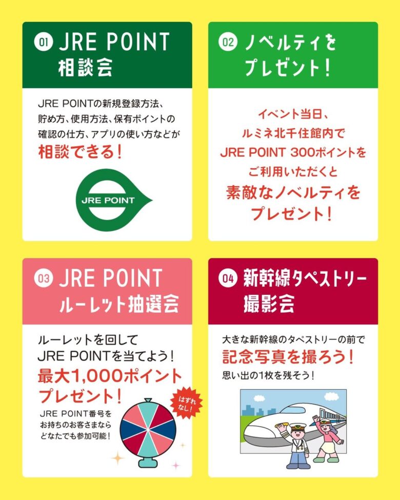ルミネ北千住で「夏のわくわく駅イベント」8月21・22日開催 JRE POINT抽選や撮影会も