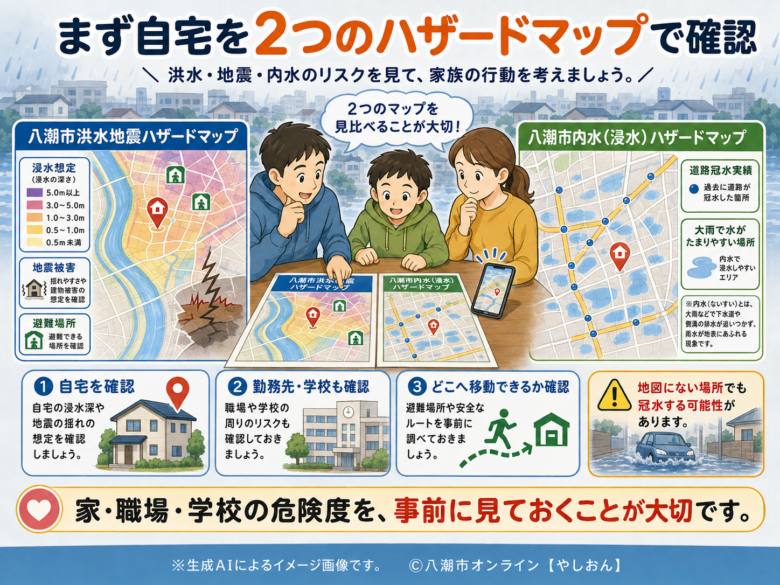 まず自宅を2つのハザードマップで確認