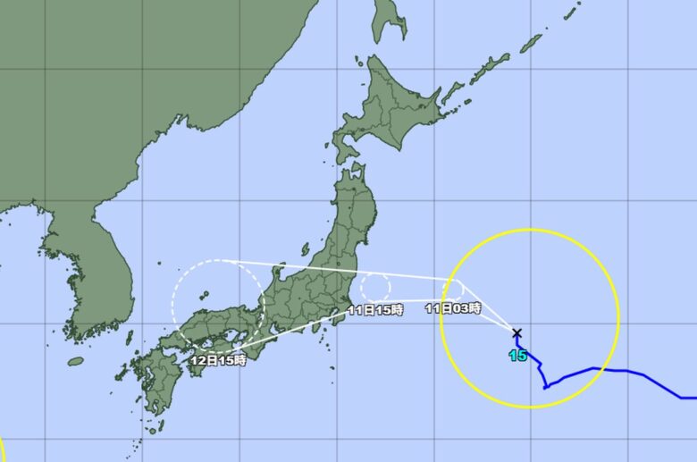 台風15号、11日午後に関東へ接近・上陸のおそれ 八潮も大雨・強風に警戒