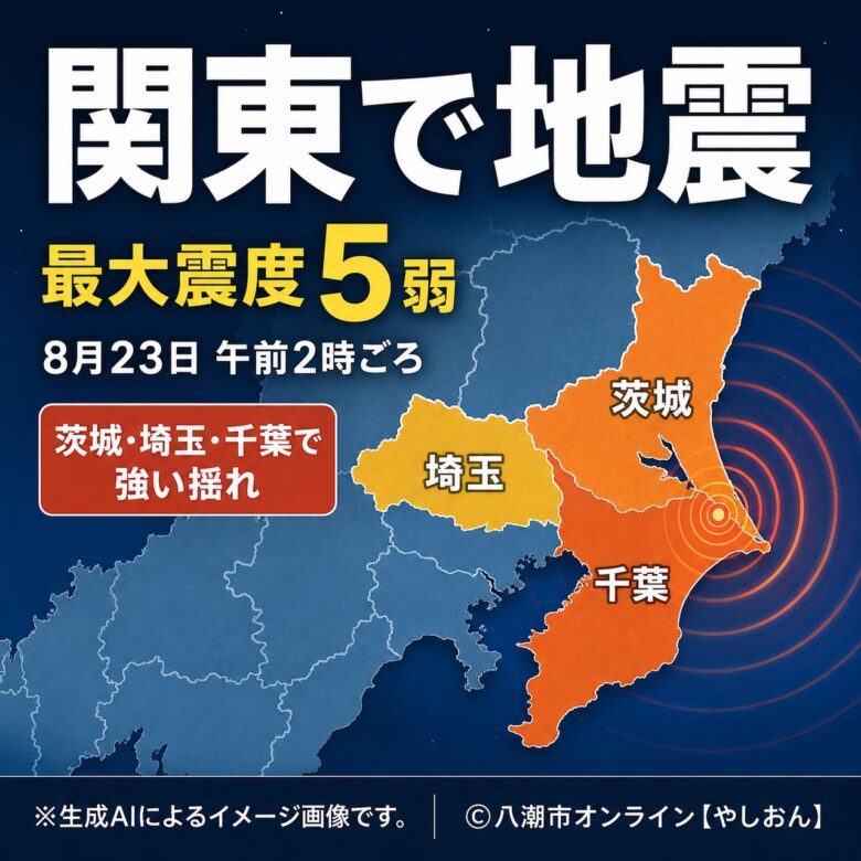 【速報】関東で最大震度5弱 茨城・埼玉・千葉で強い揺れ 23日午前2時ごろ