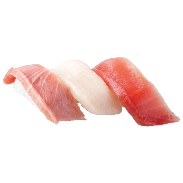 厳選まぐろ三昧/3貫330円(税込363円)