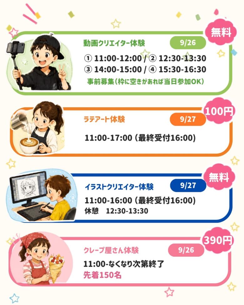 フレスポ八潮で小学生向け「なりたい!お仕事体験」9月26・27日開催へ
