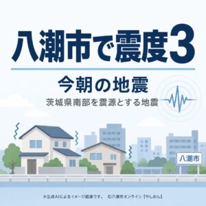 【地震情報】八潮市で震度3　17日未明、茨城県南部を震源とするM4.8の地震