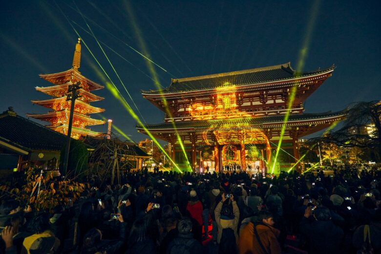 浅草寺 宝蔵門/五重塔 プロジェクションマッピング