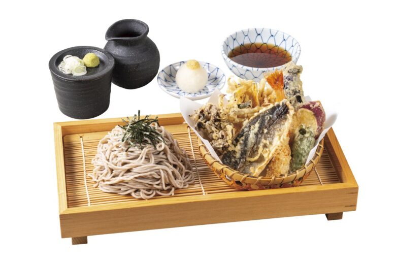 秋鯵天盛りそば