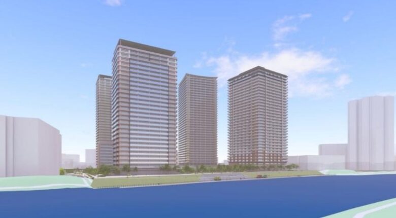 千住の隅田川沿いに新しい街「AQUA GATE」 約2,100戸の複合開発、第1弾は34階タワー