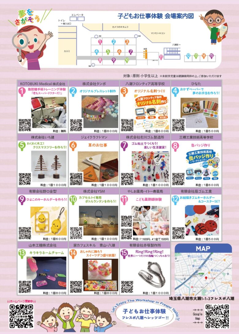 手術のトレーニングも、町工場のものづくりも!フレスポ八潮で11月14日「子どもお仕事体験」