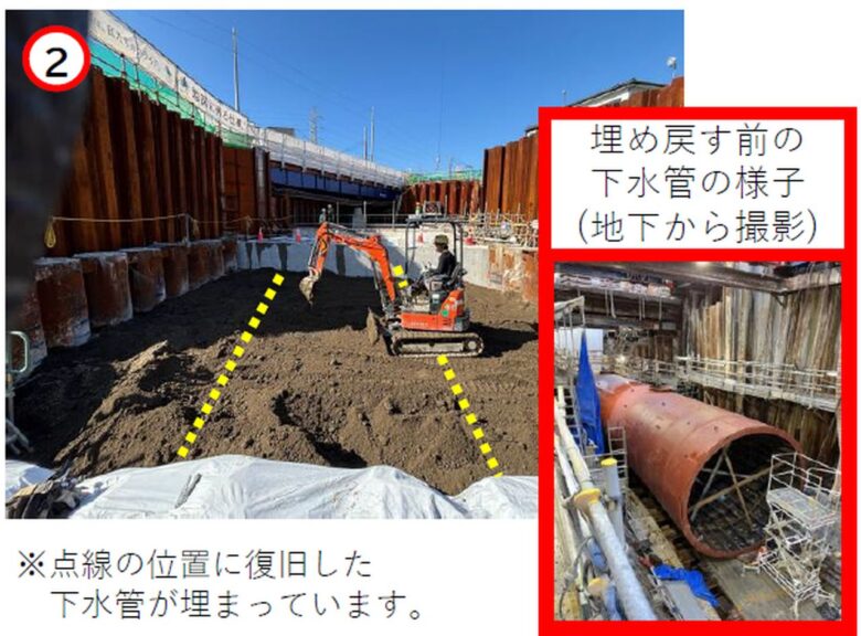 八潮市の道路陥没現場、11月も埋め戻し・仮排水管撤去へ 県が工事予定を公表